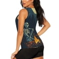 thumbnail image 3 of Lsque Moonlit Skeleton Campfire Printed Workout Tank Tops for Women, Athletic Sports Tank Tops, Compression Sleeveless Dry Fit Shirts,Sleeveless Yoga Shirt-X-Large, 3 of 9