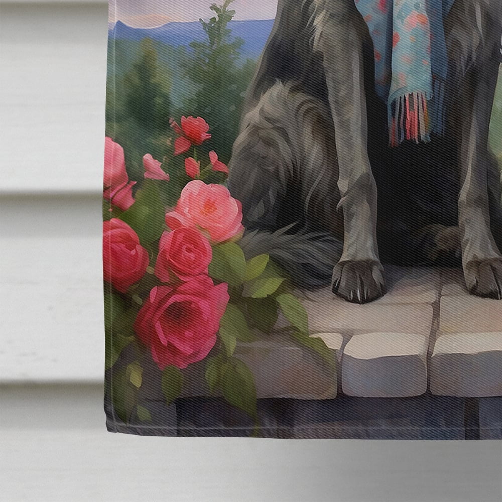 Scottish Deerhound Two Hearts House Flag 28 in x 40 in