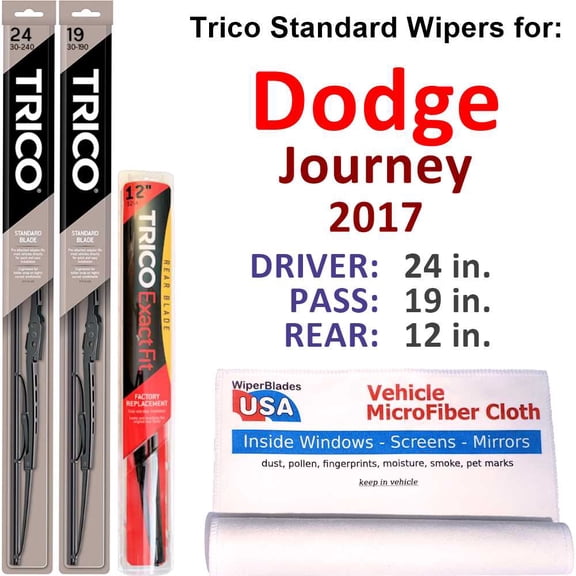 2017 Dodge Journey Wiper Blades (Set of 3) w/Rear Wiper