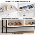 thumbnail image 3 of Farmhouse Shoe Storage Cabinet with Metal Legs, Narrow Hidden Shoe Rack with 2 Flip Drawers, Open Storage and Adjustable Shelves, Freestanding Shoe Organizer for Entryway, 3 of 9