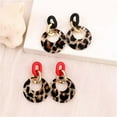 thumbnail image 5 of K-KED Silver Plated Leopard Acrylic Drop Earring Party Geometric Delicate Jewelry lab-created-Black, 5 of 9