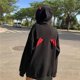 thumbnail image 2 of Sudadera con capucha y alas de diablo para mujer, informal, holgada, de manga larga, 2 of 5