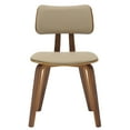 thumbnail image 5 of LeisureMod 5-Piece Dining Set Round Dining Table in Natural Wood and 4 Leather Dining Chairs for Modern Home, Kitchen Fynix Collection, 5 of 22