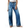 thumbnail image 4 of Women's High Rise Drawstring Wide Leg Cargo Jeans with Multi Pockets, Casual Denim Trousers, 4 of 7