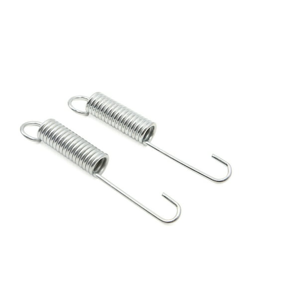 Unique Bargains 2pcs Silver Tone Metal Motorcycle Foot Kickstand Side Stand Spring for CG125
