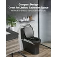 thumbnail image 3 of VEVOR One-Piece Toilet, Elongated Toilet Vortex Dual-Flush 1.0/1.28 GPF, Toilets for Bathroom with Comfortable Chair Seat, Standard Height, Easy-Clean Skirted Design, 12″ Rough-In, Matte Black+ Black, 3 of 9