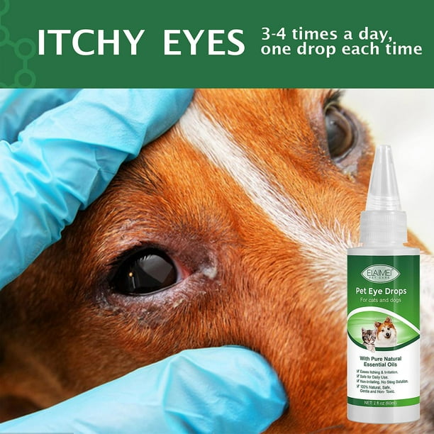 1 Bottle 60ml Pet Eye Drops Dog Cat Tearing Stain Removal Dirt