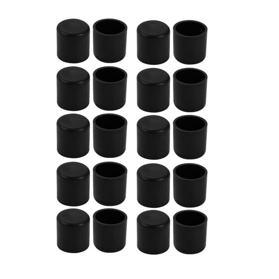 Unique Bargains 19mm Inner Diameter Chair Leg Floor Protectors Table Feet Tips Covers Caps 20Pcs