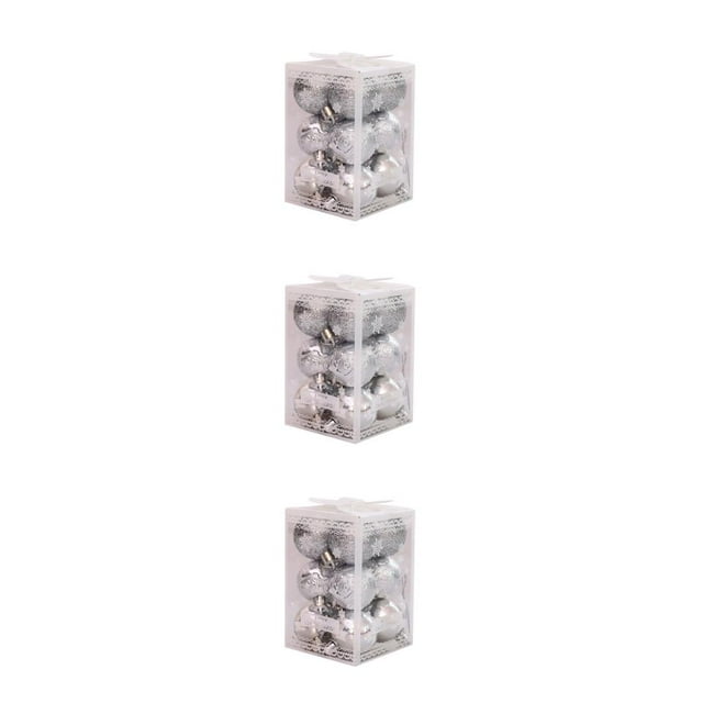 Transemion 12piece Christmas Balls Enought Quantity For Beautifully Decorated Festive Tree silver 3Set