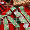 thumbnail image 4 of 2 Rolls Wired Christmas Ribbon (Green Background), 2.5" Wide Mint Christmas Ribbon Decorative Christmas Ribbon for Tree Crafts Wreaths Bows Gift Wrapping, 4 of 5