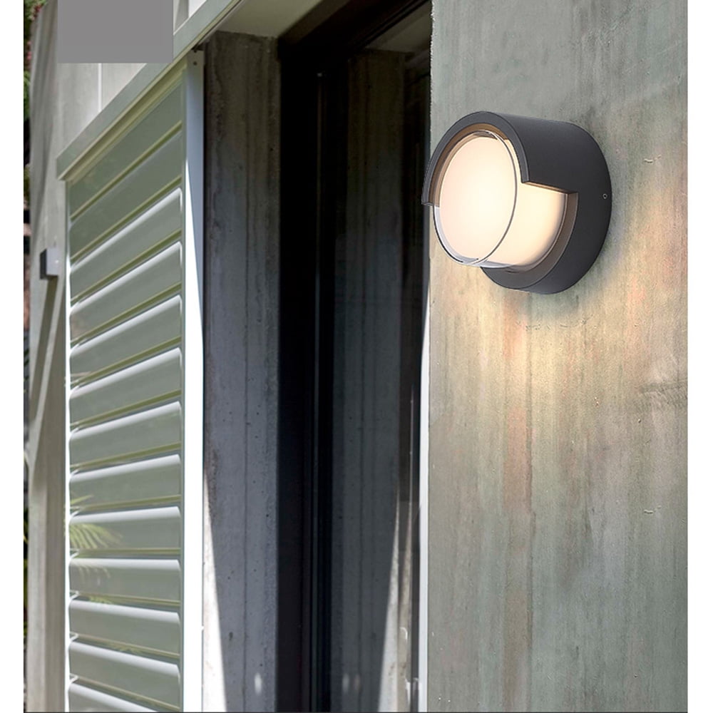 Pathson Outdoor Aluminum LED Wall Lantern Garden Light LED Black Waterproof Exterior Wall Lamp 8 Watt Power Saving