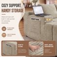 thumbnail image 6 of Muumblus 140" Oversized Modular Sectional Sofa with Storage Console & 2 Ottomans, U-Shaped Boneless Cloud Couch for Living Room, Camel Corduroy, 6 of 9