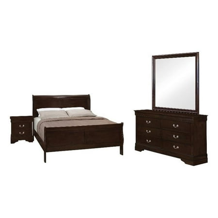 Louis Philippe Panel Bedroom Set with High Headboard