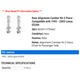 thumbnail image 2 of Rear Alignment Camber Kit 2 Piece - Compatible with 1992 - 2003 ES300 1993 1994 1995 1996 1997 1998 1999 2000 2001 2002, 2 of 2