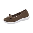 thumbnail image 3 of Domzle Women's Flat Shoes Comfortable Square-Toe Slip on Casual Dress Flats with Arch Support All-Day Standing Shoe Brown, 3 of 7