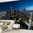 thumbnail image 2 of Peel and Stick Wallpaper Aerial View Downtown LA Night Modern Art Wall Mural Decor Self Adhesive and Removable 69in x 98in, 2 of 8
