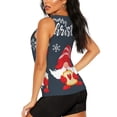 thumbnail image 3 of Balery Three Cute Christmas Gnomes Camiseta sin mangas estampada ligera para mujer, tops de entrenamiento sin mangas, camisetas de yoga transpirables de secado rápido.-Large, 3 of 7