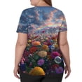 thumbnail image 5 of Cloud Printed Scrubs For Women Vneck Medical Scrub Tops Short Sleeve Stretch Nurse Uniform Fashion Scrub Tops With Pocket Blue L, 5 of 5