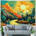thumbnail image 4 of Nawypu  Mountain Sun Tapestry Trippy Forest Tree Tapestries Nature Landscape Tapestry for Bedroom Aesthetic Sunset Wall Tapestry Magic River Wall hanging for Room, 4 of 6