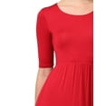 thumbnail image 4 of J. METHOD Women's Half Sleeve Scoop Neck Plain Modest Maxi Long Dress NEWDR44 Red M, 4 of 6