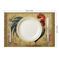 Vintage Rooster Farmhouse Placemats Set of ,Rustic Country Style Farm