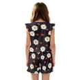 thumbnail image 2 of ZIATUBLES Daisy Heart Print Girls Jumpsuit Summer Casual Romper Flutter Sleeves One-Piece Playsuit Elastic High Waist Kids Outfit with Pockets for 7-8 Y, 2 of 6