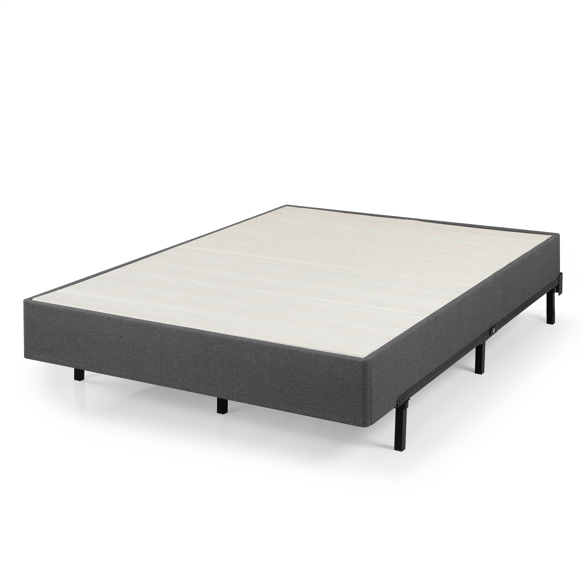 Zinus 9" Upholstered Metal Box Spring with Wood Slats, Mattress Foundation, Full