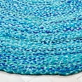 thumbnail image 3 of SAFAVIEH Braided Calvin Transitional Cotton Reversible Area Rug, Turquoise, 3' x 3' Round, 3 of 11