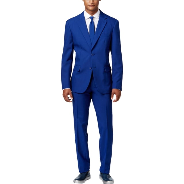 OppoSuits Traje Formal Profesional de Dos Botones para Hombre, Azul, 50 Regular / 50W x 34L