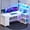 White, variant on L Shaped Desk with 5 Fabric Drawers and Hutch, 47.2" Reversible Computer Desk with LED Lights for Home Office
