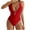 Red-01, variant on DISKEBUISS Women's Sexy Summer Swimsuits Lace Up Strappy Cross Backless Bathing Suit Monokini High Waist Swimwear