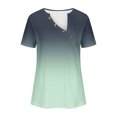 thumbnail image 3 of WIZUTIZ Womens Shirts Holiday Saving Cozy Style Holiday Beach Plus Tshirts Short Sleeve Cotton Soft Ladies Tops Plain V-Neck Plus Size Tshirt Cotton Blend Trendy Shirts Lightweight Solid Tee Green M, 3 of 5