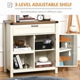 thumbnail image 4 of Rustic Barn Door Storage Cabinet Modern Farmhouse Buffet Sideboard for Kitchen and Dining Room White, 4 of 7