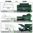 thumbnail image 5 of Pull Out Convertible Sleeper Sofa Bed Linen with Storage USB Port Cup Holder Side Pocket Pillow Adjustable Backrest, Green, 5 of 11