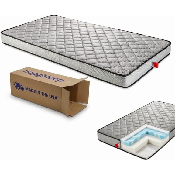 7 Inch Semi Truck Mattress - 32x80, Memory Foam Mattress, Bunk Size, Medium Firm Feel, DOT Compliant Non Woven, Certified Only Safe Foams, Easy Bed in a Box Mattress - hoggisleep - Made in USA