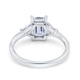 thumbnail image 3 of Simulated Cubic Zirconia Size-5 Emerald Cut Three Stone Art Deco Wedding Engagement Bridal Ring 925 Sterling Silver, 3 of 7