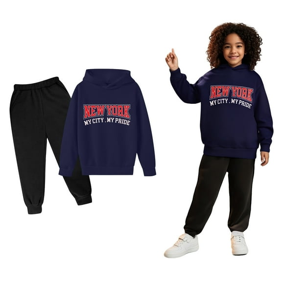 Kids Boys Girls Sweatsuit Set,2 Piece Long Sleeve Letter Pattern Sweatshirt Leggings Pants Fall Clothes Clothes for Kids Girls 4-5 Years Trendy