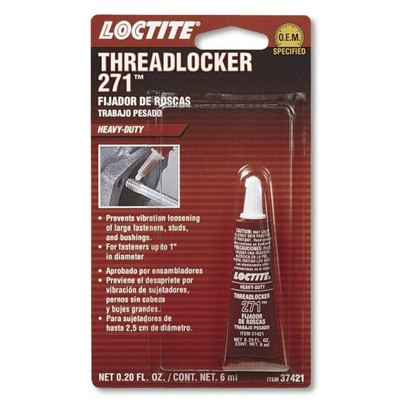 37421 271 Red Heavy Duty Threadlocker, 6-milliliter Tube, High strength, red threadlocker for heavy-duty applications By Loctite