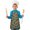Football Icon Green, variant on Football Outline Orange Pattern Teens Aprons, Adjustable Neck Strap, Toddler & Teens Aprons for Cooking & Baking, 19x23.6 Inches