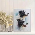thumbnail image 2 of Two Border Collies Watercolor Canvas Print, Wall Art Decor for Living Room Bedroom Office Study, Pet Lover Gift, 2 of 8