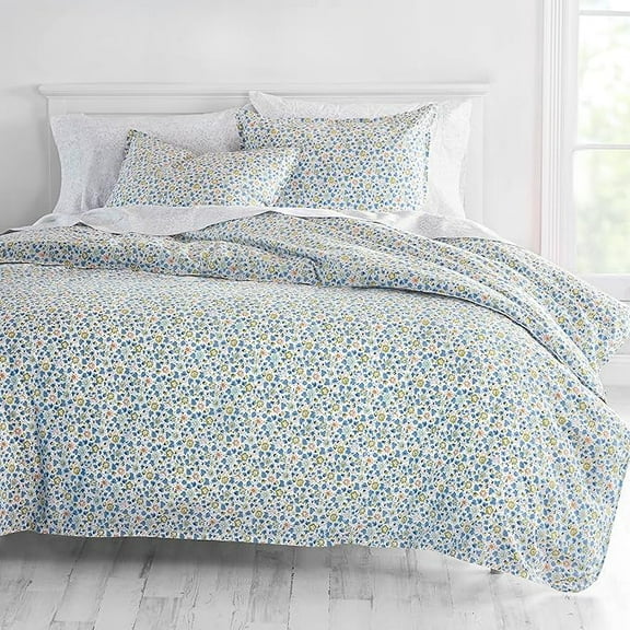Martha Stewart Libby 100% Cotton 3pc Duvet Set-1 Duvet, 2 Pillow Shams