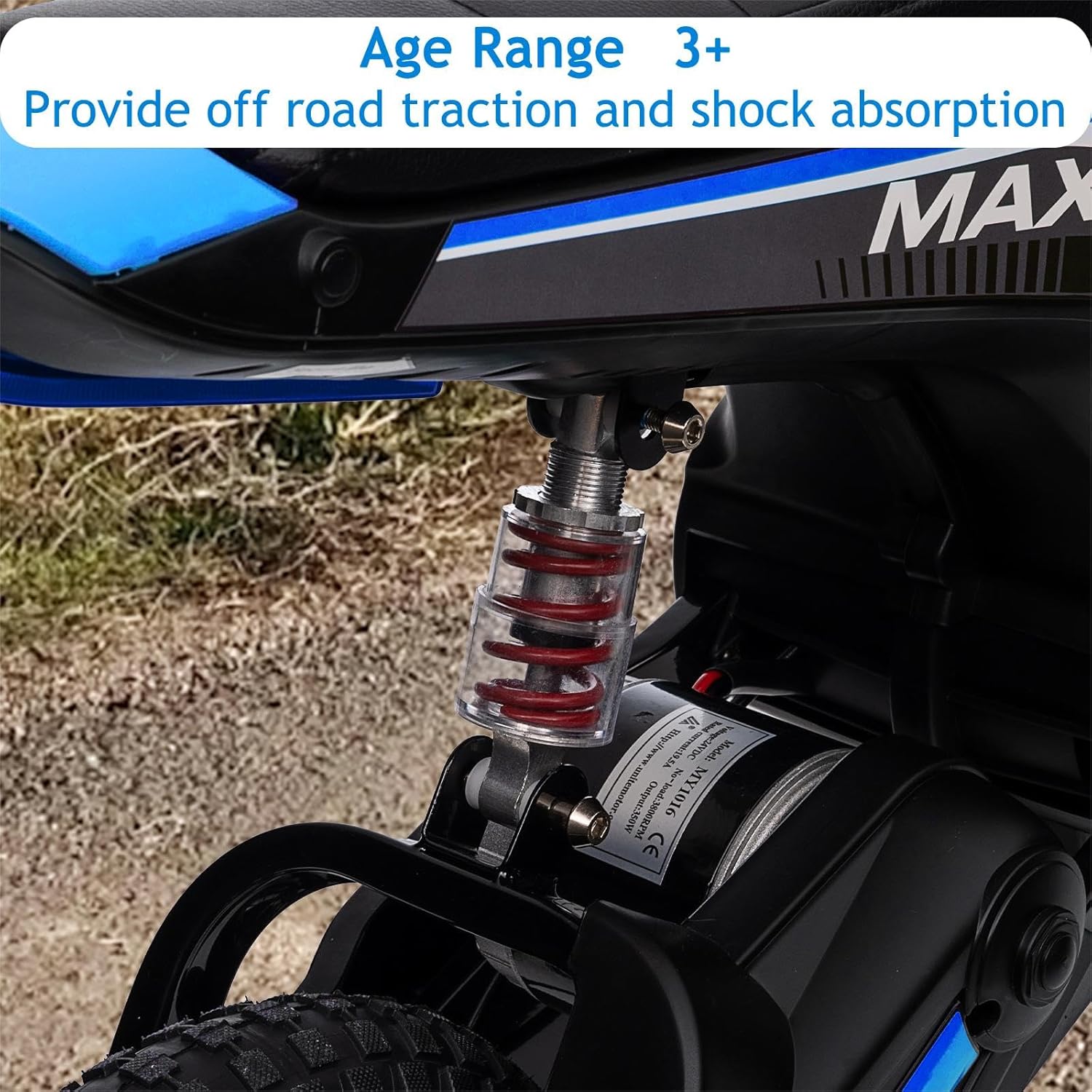 24V Kids Electric Dirt Bike w/350W Motor, 14.29MPH & Hydraulic Suspension – ASTM Certified, Ages 8-14
