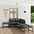 thumbnail image 1 of vidaXL 6 Piece Garden Lounge Set with Cushions Poly Rattan Grey, 1 of 5