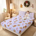 thumbnail image 2 of Erosebridal Gingerbread Cookies Fitted Sheet Queen 3-Piece,Christmas Baking Bedding,Lavender,1 Fitted Sheet and 2 Pillowcases, 2 of 6