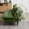 thumbnail image 3 of Convertible Sofa Bed 72″ Fabric Couch with Adjustable Backrest Loveseat Recliner Sleeper Living Room Furniture futon Set for Apartment Small Space, Green, 3 of 18