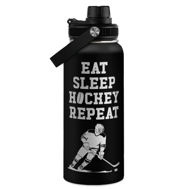 Botella de agua SANDJEST con aislamiento para hockey sobre hielo, 946 ml