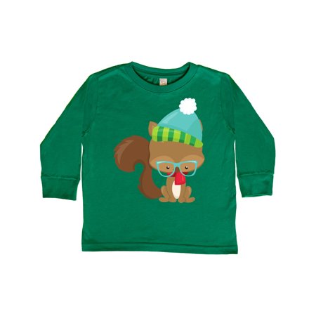 

Inktastic Hipster Squirrel Squirrel With Glasses Scarf Hat Gift Toddler Boy or Toddler Girl Long Sleeve T-Shirt