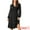 Black, variant on DARING DIVA V Neck Wrap Swiss Dots Lantern Sleeve Midi Swing Dress S Black
