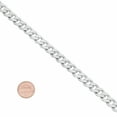 thumbnail image 3 of 8mm .925 Sterling Silver Diamond-Cut Flat Cuban Link Curb Chain Necklace + Bracelet Set, 24" (Necklace) + 7" (Bracelet), 3 of 7