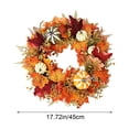 thumbnail image 2 of PSVFUJZ 18 Inch Fall Wreaths for Front Door, Thanksgiving Farmhouse Decor, Artificial Autumn Wreath with Pumpkin Maple Leaf for Thanksgiving Farmhouses Home Outdoor Indoor Decor, 2 of 6